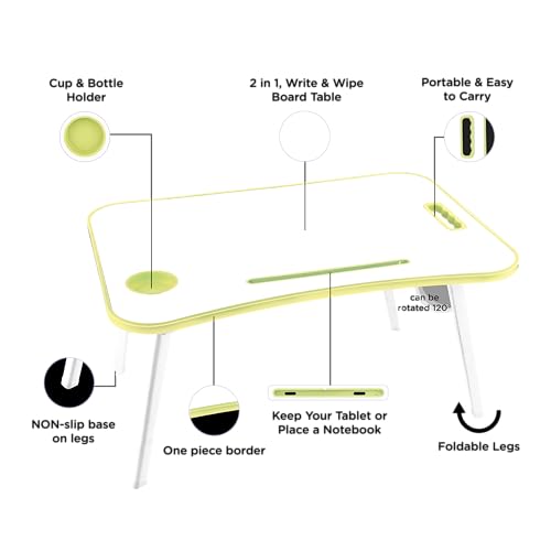 Image of Storio Alloy Steel Multipurpose Table for Home Office Or Writing Desk /Folding Table for School and Study /Convenient Folding Study Table /Adaptable Work-from-Home Table- Green