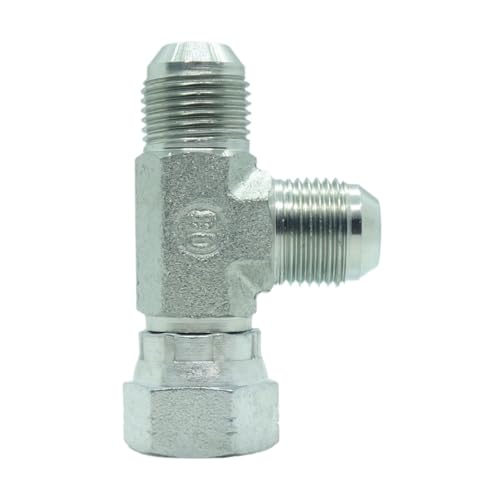 Image of 1 Piece Steel JIC Flare Tube Fitting,Tee Swivel Run 1 /2 JIC (3 /4 inch-16 Threads)