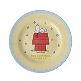 Rice Teller rund aus Melamin BPA-frei mit Snoopy Print in Cream Ø 20 cm - Frühstücksteller & Kuchenteller für Camping, Picknick & Alltag