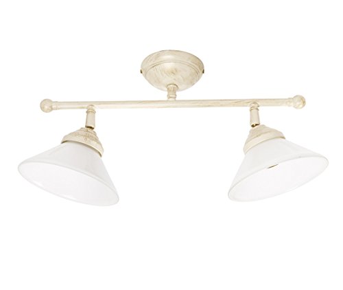 Plafonnier en laiton 2 lumières aux finitions soignées pour intérieur chic