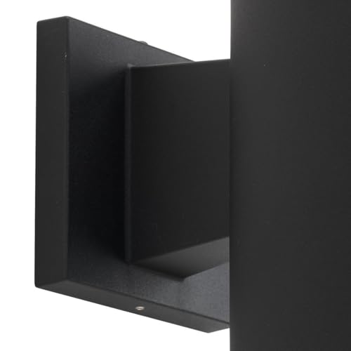 Image of Progress Lighting 6-Inch Cylinder Outdoor Wall Sconce, 2-Light Modern Wall Mount Up and Down Lights, Interior and Exterior Lighting for Home or Porch, Aluminum Construction, Black (P5642-31)