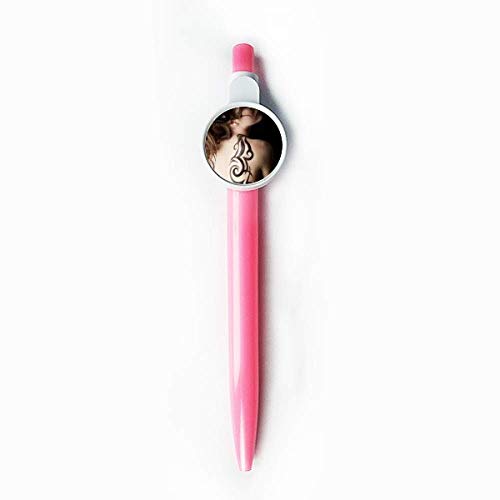 Stylo bleu rétractable Tatouage Brunette Beauté pour vos notes créatives au quotidien