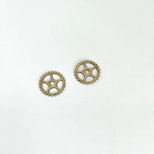 Vintage 40 PCS Metal Steampunk Gear Charms DIY Accessories Gear Pendant Charms for Jewelry Making - (Metal Color: Ancient Bronze)