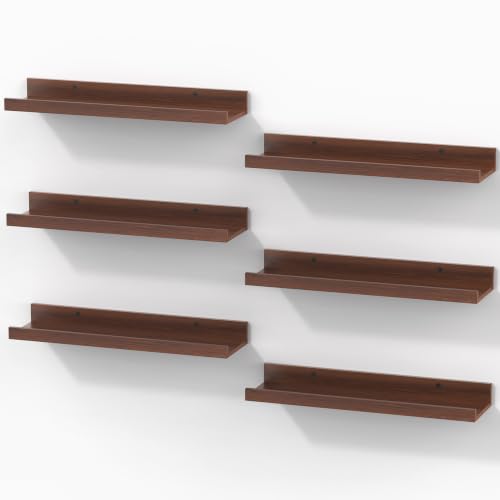 Image of BAYKA 15.7x4.13 Floating Shelves for Wall,Room Decor,Raised Lip,6 Pack
