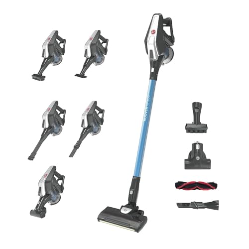Hoover HF322TP Aspirateur Balai sans Fil Multi-Fonctions, Puissant, Grande Autonomie, Double éclairage LED, Brosse Anti-emmêlement, Mini Turbobrosse...