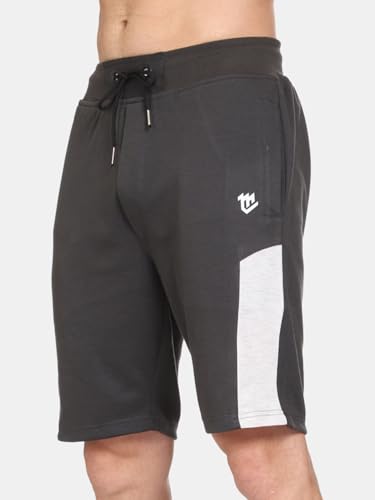 Image of MARK LOUIIS Men's Cotton Blend Shorts with 2 Zipper Pockets + 1 Back Pocket | Lightweight Breathable Casual Shorts | Elastic Waist Comfortable Fit | Multi-Color | M to 7XL