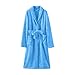Robes for Women Premium Plush Fleece Robe Terry Knee Length Kimono Bathrobe Towel Fluffy Soft Bathrobe Sky Blue