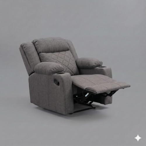 Image of Amazon Brand - Solimo Cosmo | Single Seater Sofa Recliner | Manual Recliner (Velvet Grey) | 1 Year Warranty