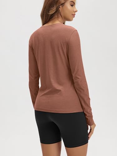 Image of ODODOS Women's Long Sleeve T-Shirt - Ultra Soft odSTRATUM Tech Performance Top UPF 50+ Breathable Crew Neck Pullover