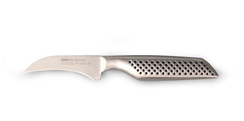 FranquiHOgar - Cuchillo Pelador de Acero Inoxidable - 80 mm Hoja Curvada - Mango Ergonómico, Ligero y Manejable - Ideal para Frutas y Verduras, Acero Inoxidable