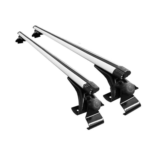 Barres de toit universelles 125 cm en aluminium argent pour voiture sans rail