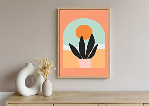 VERRE ART Printed Framed Canvas Painting for Home Decor Office Wall Studio Wall Living Room Decoration (10x14inch Wooden Floater) - Morning View