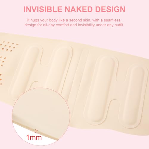 Image of RANDY SUN Ultra Thin Lumbar Support, Invisible Back Brace Belt for Work & Travel Under Clothing, Breathable Posture Corrector for Mild Lower Back Pain Relief,Light Beige M /L(Waist:28 inch-31 inch)