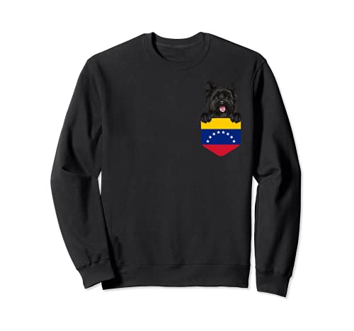 Venezuela Flag Cairn Terrier Dog In Pocket Sweatshirt, Black