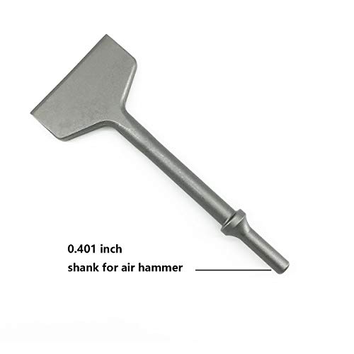SPKLINE 3 Inch Wide Air Chisel Bit, Pneumatic Tile & Thinset Scaling Chisel - 0.401 Inch Shank, Wall & Floor Tile Remover, Floor Scraper, Works with Air Hammer