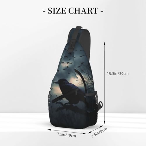Mochila tipo bandolera Night crow negra para senderismo miniatura 2