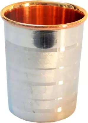 INDOROX 1 Copper Glas Mugs with Handles 1 Shot Glass Classic Drinking Cup Set Home, Kitchen, Bar Drinkware Helps Keep Drinks Colder, Longer Food-Grade Safe Lining