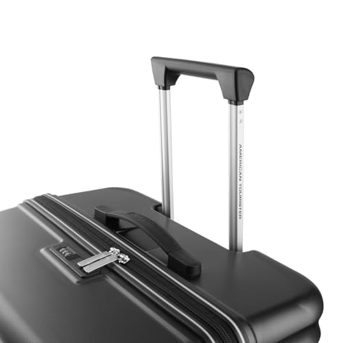 Image of American Tourister Travix | Check-in Trolley Bag (77 cm) | 360 8 Wheel Travel Luggage | Hard Case Polycarbonate Suitcase | Recessed Combination Lock | Black