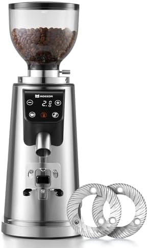 MOKKOM - Molinillo de café profesional de 64 mm con 100 ajustes d...