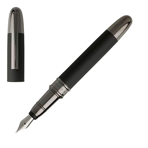 Hugo Boss HSW7772A"Stripe" Fountain Pen - Matte Black