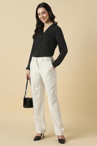 Image of Allen Solly Women's V-Neck Top | Full Sleeve | Regular Fit | Soft Comfortable Fabric | Everyday Casual Essential
