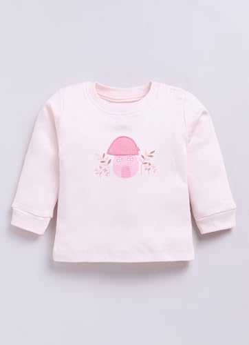 Image of Smart Baby Cotton Night Suit for Girls | Baby Girl Dress 6-18 Months Stylish | Full Sleeve Pajama Set with Mushroom House Print | Infant Nightwear & Kids Clothes