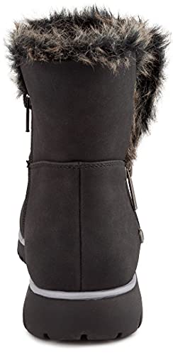 London Fog Women's Wendyl Zip Up Winter Boots Warm Winter Booties Black 10 #TOP4