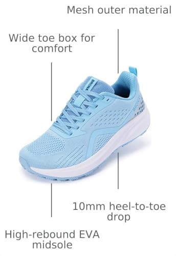 Image of BRONAX Womens Wide Toe Box Road Running Shoes S71 | Wide Width, Breathable, Plantar Fasciitis, EVA Midsole, Non Slip, Rubber Outsole, Female, Comfortable, Athletics, Bunions
