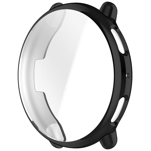 [TRIPLE RIVER] For Amazfit Active 2 �P�[�X �J�o�[ ���b�L/�N���A �t���ی� �t�B������� �ی�(�u���b�N)