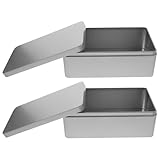 FUOYLOO Caja Rectangular de Hojalata para Té Tapa Hermética, Superficie Metálica Lisa y Boca Ancha, Adecuado para Recuerdos de Fiesta, Paquete de 2 Piezas Color Plata