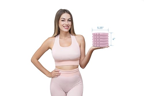 Rodillo de espuma mini de 5 pulgadas - Firme, masajeador de tejido profundo, liberación miofascial, ideal para viajes (rosa) miniatura 2