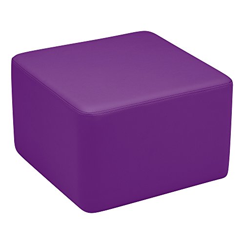 Image of Sprogs 12 inch H Structured Cube Stool -Flexible Modular Collaborative Soft Seating for Office, Home, Lounge and School Classrooms with Durable Frame -Purple