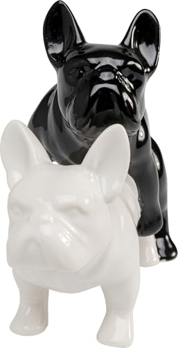 Kare Design Deko Figur Love Dogs, Schwarz/Weiß, 17x11x20 cm, Deko Objekt, Wohnaccessoire, Dekoration, Hunde Motiv, Wohnzimmer