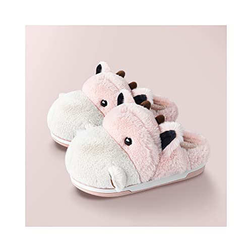 Baiyuruodie Women's cotton slippers, hippopotamus animal slippers, household winter anti-skid slippers, holiday gifts2