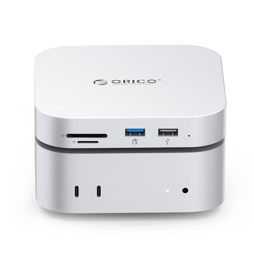 ORICO MiniMate Extreme Portable SSD 1TB für Mac mini M4 2024 mit Docking Station, bis zu 460 MB/s, USB A 3.0, USB-C, SD/TF 3.0, 3.5mm Audio, Kabel * 2 - M4SE