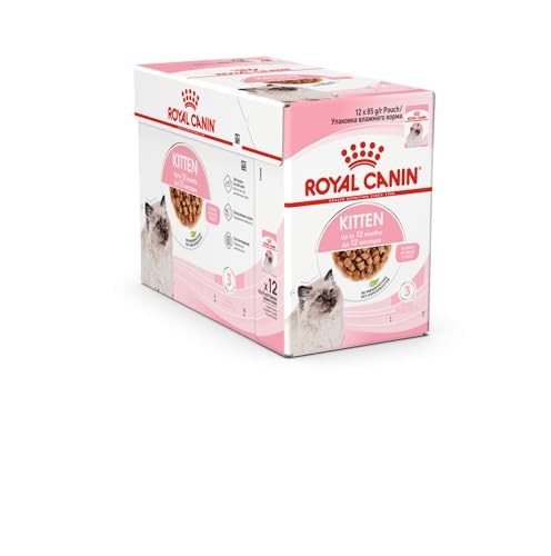 Royal Canin Kitten | 12 x 85 g | Nassfutter für Kitten | Feine Stückchen in Soße | Speziell für Katzenwelpen in der zweiten Wachstumsphase bis zum 12. Monat