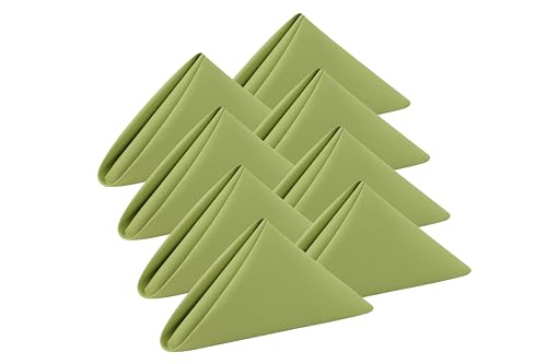 Cloth Napkins Set of 8,18 x 18 inch,Made of 100% Microfiber,Washable,Soft, Wrinkless,Easy to Fold(Green)
