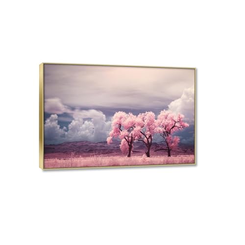 Peinture sur toile art mural de forêt paysage arbre rose 8x12"