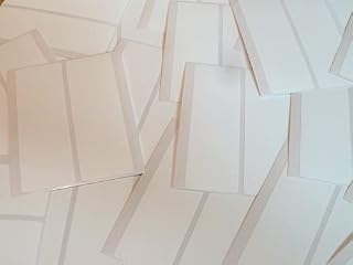 Pack of 44, 90x30mm Rectangle, White Plastic Labels, Permanent Adhesive, Sticky Durable Poly Waterproof Stickers