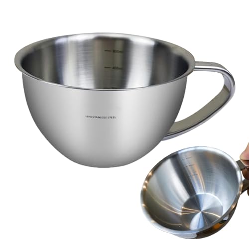 Taza medidora de acero inoxidable, herramienta de cocina, taza medidora resistente, medición de precisión, taza de espuma de leche de café, jarra de metal, tazas medidoras de acero inoxidable,