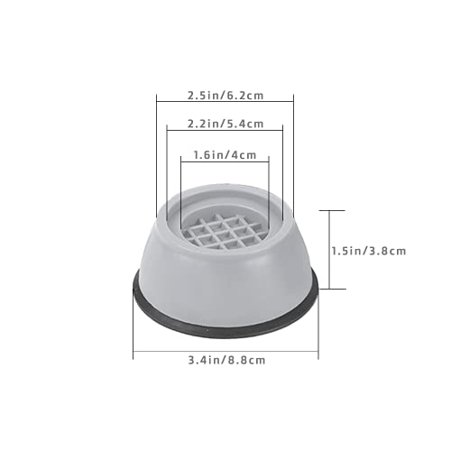 Image of RIOMAX Washer Dryer Anti Vibration Pads, Refrigerator Stand, Washing Machine Stand, Fridge Stand & Furniture Base Stand (Pack of 4), White, Standard