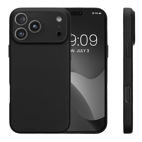 Image of kalibri Case Compatible with Apple iPhone 17 Pro Max - Case Smooth Genuine Leather Hard Case Anti Slip Cover - Black