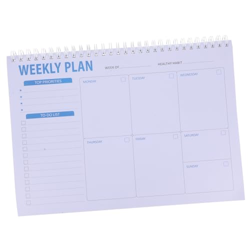 HOODANCOS 週計画ノートブック 英語 手帳 学生用 スケジュール帳 旅行者 オフィス勤務者向け 便利で持ち運びやすい プランニング用メモ帳