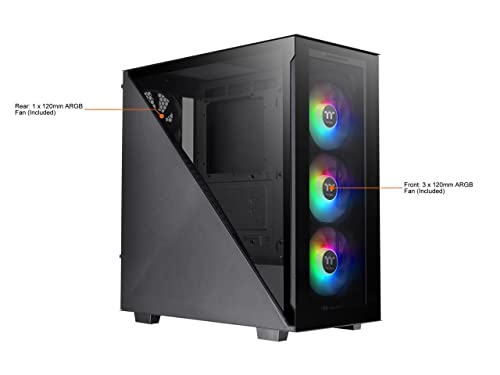Image of Thermaltake Divider 300 ARGB Triangular Tempered Glass Type-C (USB 3.1 Gen 2) Water Cooling Ready ATX Mid Tower Computer Case with 3 120mm ARGB Rear Fan Pre-Installed CA-1S2-00M1WN-01
