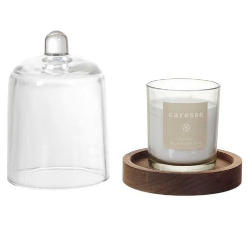 HOME DECO FACTORY - BO0080 Bougie Parfumée sous Cloche Softness, Design Élégant, Senteur Brume des Bois, Détente et Décoration, Taille 10 cm, Couleur...
