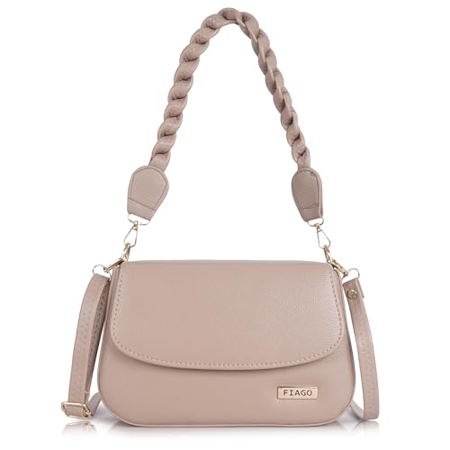 Image of FIAGO Women's Stylish Crossbody Sling Bag, Faux Leather, Braided Strap, Flap Closure, Casual Fashion Shoulder Purse
