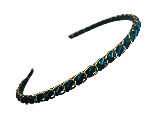 Image of Plastic with Stone Sleek Chain with Rainbow Beige Drum Stone Chain Stones Hairbands /Headbands for Girls & Women (Pack of 1)