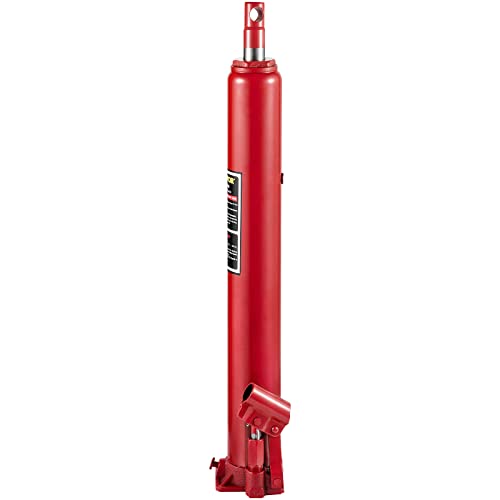 VEVOR 4 Ton Hydraulic Long Ram Jack, Cherry Picker Ram with Single Piston Pump, Manual Engine Hoist Cylinder with Handle and Flat Base, for Garage & Engine Lifting, Red by VEVOR - Image 3