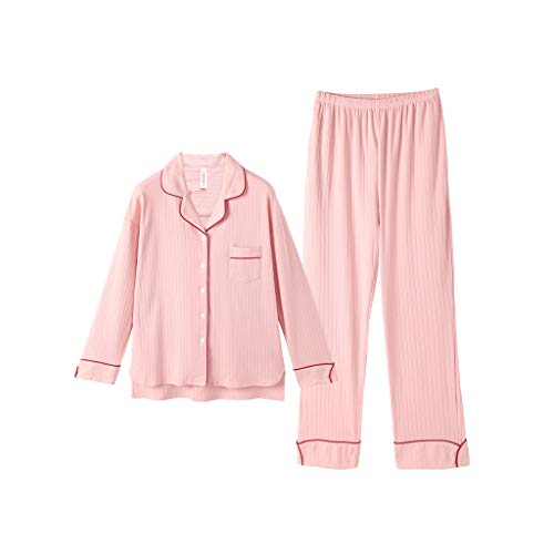 CPPI-1 Damen Langarmhemd mit Bündchen Pyjama Set Hosen Schlaf Set Cover