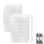 2-Pack Double Sided Suction Phone Grip and Holder - Hands-Free Use, Reusable and Strong Hold for Selfies, Video Calls and More (Transparent+Transparent)
